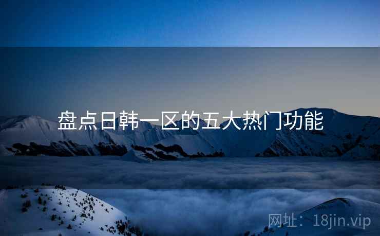 盘点日韩一区的五大热门功能