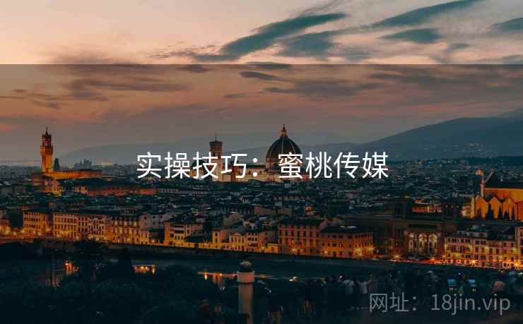 实操技巧：蜜桃传媒
