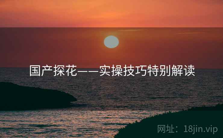 国产探花——实操技巧特别解读