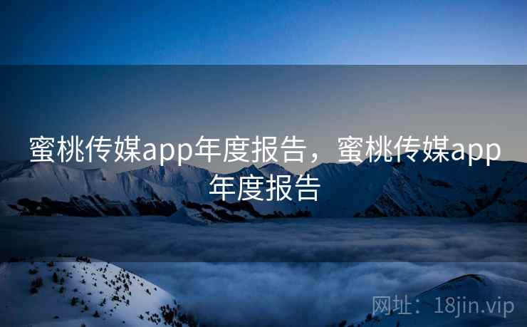 蜜桃传媒app年度报告，蜜桃传媒app年度报告